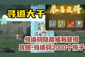寻道大千兑换码隐藏福利获得攻略-兑换码2000个桃子视频封面