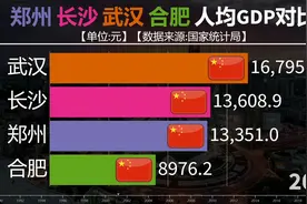 郑州长沙武汉合肥人均GDP对比，同为省会城市，四市发展如何？视频封面