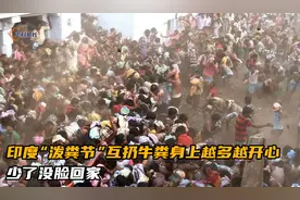 印度奇葩“泼粪节”互扔牛粪，身上越多越开心，少了没脸回家视频封面