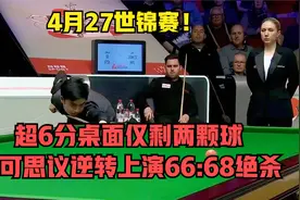 4月27世锦赛！超6分桌面仅剩两颗球！不可思议逆转上演66:68绝杀视频封面