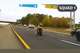 摩托车超速142英里每小时，美国警察采用了一种新型的截停方式视频封面