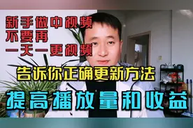 新手不要再一天一更视频，告诉你正确方法，提高播放量和收益