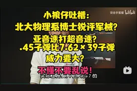 小狼仔吐槽：手枪弹能打超音速？.45子弹比7.62*39子的威力大？