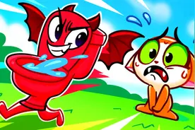 小猫动画：恶魔马桶故意跑路，内急的小猫该怎么办呢？视频封面
