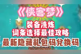 《侠客梦》装备洗炼词条选择最佳攻略附最新隐藏礼包码兑换码