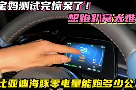 比亚迪海豚电量为0跑趴窝能开多少公里，宝妈测试完惊呆了！视频封面
