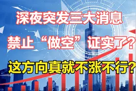 深夜突发三大消息，禁止“做空”证实了？这方向真就不涨不行？视频封面