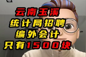 云南玉溪统计局招聘编外会计只有1500块视频封面