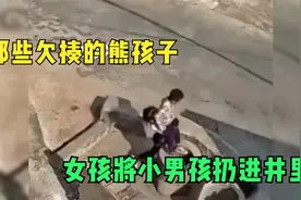 那些欠揍的熊孩子，女孩将小男孩扔进井里，看了让人血压升高！视频封面