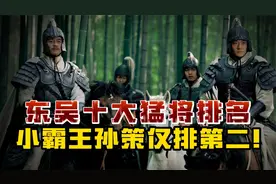 东吴武力十大猛将排名，小霸王孙策仅排第二，第一名竟是他！视频封面