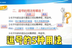 初中语文基础知识，逗号的5种用法视频封面