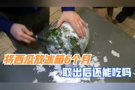 将西瓜放到冰箱里冷冻半年，拿出来后还能吃吗？最后傻眼了视频封面
