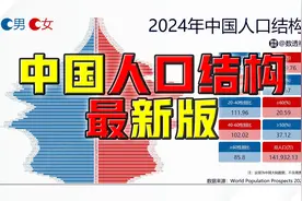 中国各年龄人口结构，1950-2024，大陆版@DOU+小助手