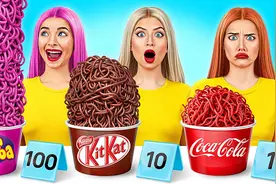 搞笑外国人：从1到100的三种口味泡面挑战，泡泡糖味的泡面优秀！视频封面