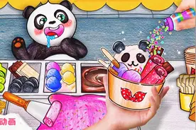 定格动画：小美的冰淇淋小摊开业了，给库洛米和美乐蒂制作冰淇淋视频封面