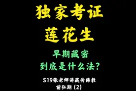 莲花生来龙去脉独家考证，密是什么？张老师讲藏传佛教前弘期(2)视频封面