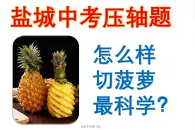 中考数学切菠萝，2024盐城真考了