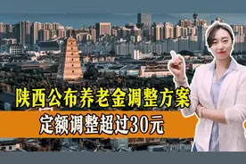 陕西公布养老金调整方案，定额调整超过30元，高龄调整再增加！视频封面