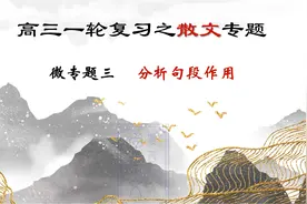 高三一轮复习之散文专题三：分析句段作用视频封面