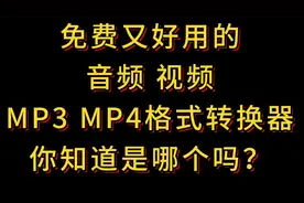 音频视频MP3 MP4格式转换神器 你知道是那个吗？免费又好用。