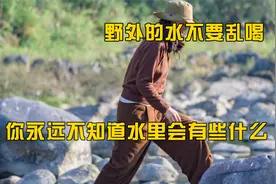野外的水不要乱喝，你永远不知道水里有什么，贝爷都要蒸馏才敢喝