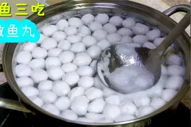 李姐做鱼丸：去鱼刺腌肉泥，凉水下锅小火煮，颜色雪白滑嫩爽口