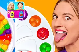 100包彩虹糖挑战，小姐姐教你如何用彩虹糖果制作出漂亮的彩虹