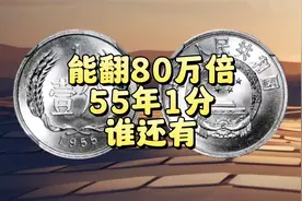 能翻80万倍，1955年1分硬币，谁还有？视频封面