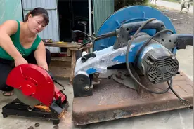 农村姑娘手工修复废弃切割机，成品一出，令人惊叹