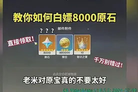 原神原石兑换码限时赠送4.8前瞻直播8000原石永久兑换码~