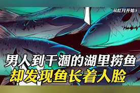 男人到干涸的湖里捞鱼，却发现每条鱼都长着人脸视频封面