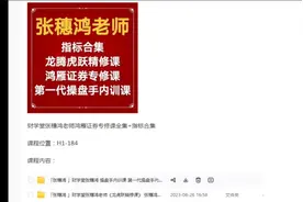 财学堂张穗鸿老师高阶课全套+指标合集视频封面