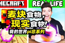 我的世界：食物食物！玩家要在现实里面挑战吃游戏里面的食物！