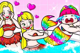 剪纸动画：小美人鱼来到陆地却被坏人抓住，人类小女孩舍身相救视频封面