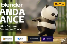 Blender动画教程|熊猫跳舞：AI动作捕捉生成工具介绍视频封面
