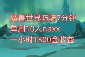 魔兽世界防骑7分钟单刷10人naxx，一小时1300金收益视频封面