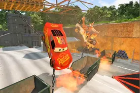 小男孩喜欢的卡通玩具赛车和可爱小怪兽模型汽车的公路救援游戏视频封面