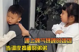 当调皮捣蛋的弟弟遇上脾气暴躁的姐姐，主打的就是一个血脉压制视频封面