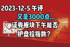 又是保卫3000点，证券下午是否能护盘把指数拉起来？视频封面