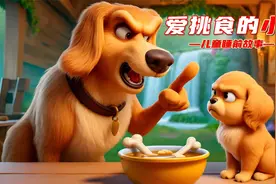 儿童故事《爱挑食的小狗》3-6岁儿童睡前小故事，有声绘本视频封面