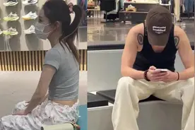 李小璐国金中心被偶遇，穿露脐装扎马尾跟帅哥逛街，皮肤白到发光