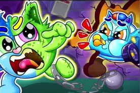 汽车动画 -警车宝宝打扮成小僵尸的模样参加变装舞会#二次元视频封面