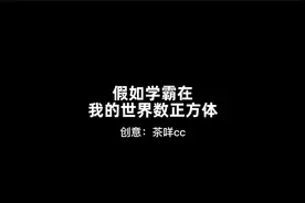 方块轩动画之假如学霸在我的世界数正方体
