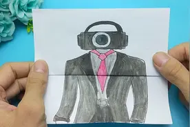 一款趣味脑洞手绘男相机人搞笑卡通画，展开变身太有趣视频封面