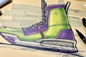 【工业产品设计手绘】绿紫配色鞋子侧视图手绘表现（加速配乐版）