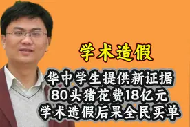 华中学生提供新证据，80头猪花费18亿元，学术造假后果全民买单视频封面