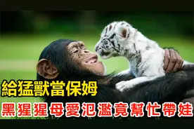 黑猩猩提前當上母親，照顧帶大猛獸幼崽，關係親密緊緊相擁。视频封面