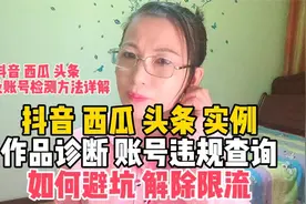 抖音 西瓜 头条 实例，作品诊断 账号违规查询，如何避坑 解限流视频封面