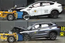 同为新能源车，小鹏G6和比亚迪宋PLUS碰撞对比，差距大吗？视频封面