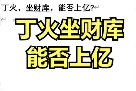 丁火，坐财库，能否上亿